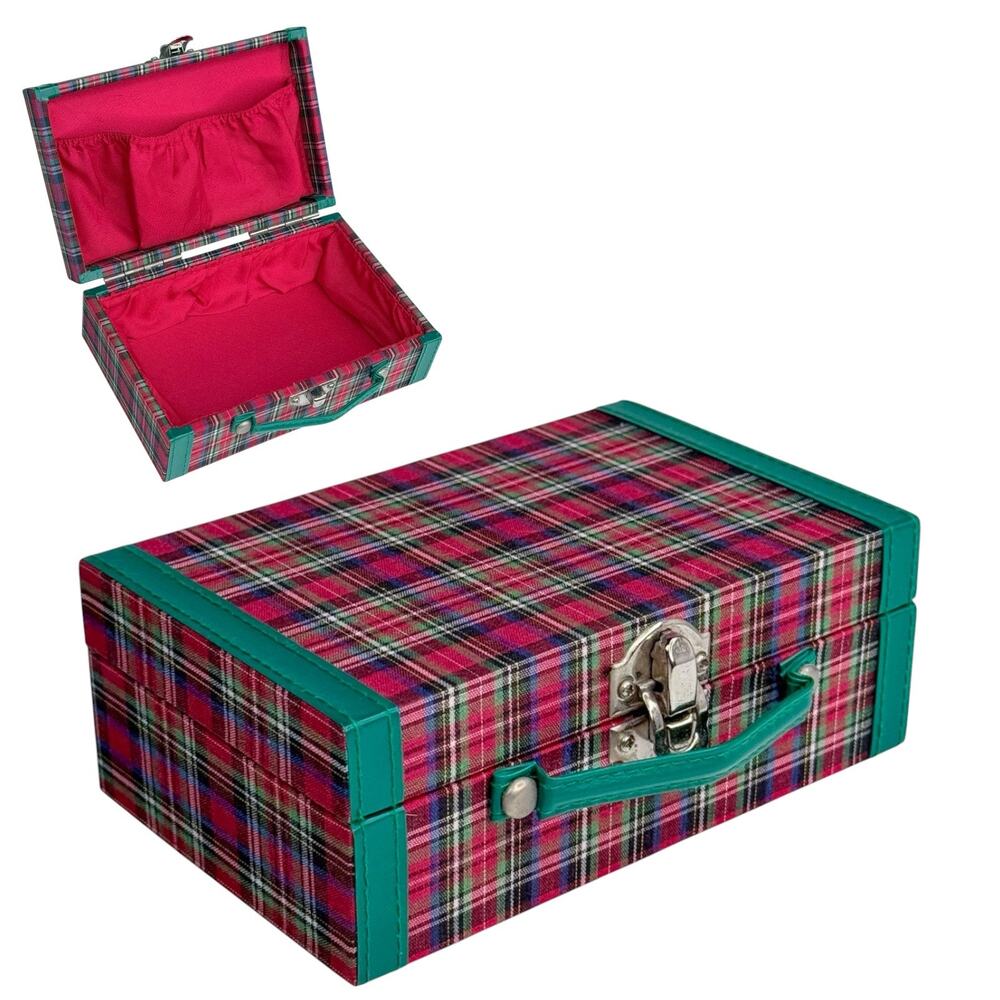 American Girl Molly Plaid Suitcase Pleasant Co Doll Travel Trunk 6" Handle Latch